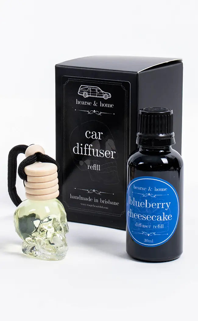 Skull Car Diffuser & Refill | Blueberry Cheesecake-Hearse & Home-Tragic Beautiful