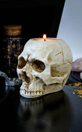 Skull Tea Light Holder-Gothic Gifts-Tragic Beautiful