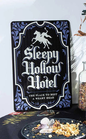 Sleepy Hollow Hotel Tin Sign-Drop Dead Gorgeous-Tragic Beautiful