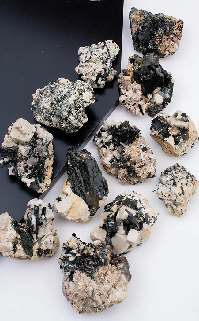 Smokey Quartz & Aegirine Clusters-Crystals-Tragic Beautiful