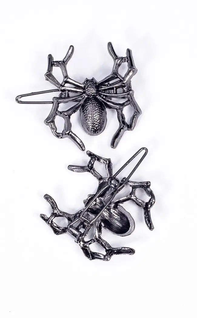 Spider Hair Clip Set-Gothic Jewellery-Tragic Beautiful