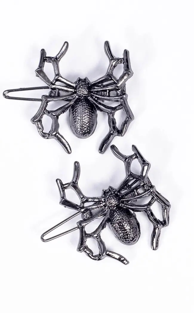 Spider Hair Clip Set-Gothic Jewellery-Tragic Beautiful