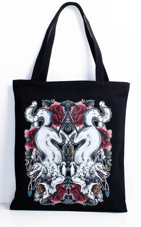 Spirit Wolf Tote Bag-Rose Demon-Tragic Beautiful