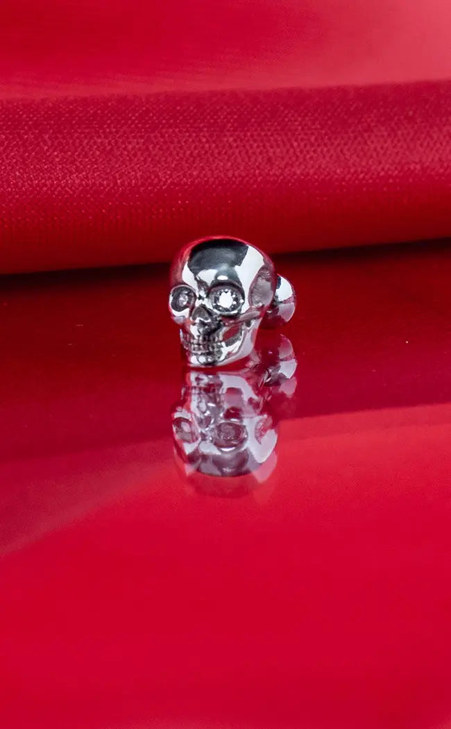 Sterling Silver Cartilage Barbell | Vertex Skull-Impaler-Tragic Beautiful