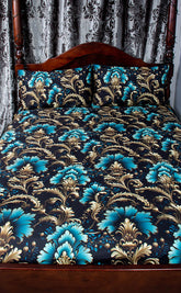 Teal Rococo Quilt Cover Set & Pillowcases-Drop Dead Gorgeous-Tragic Beautiful