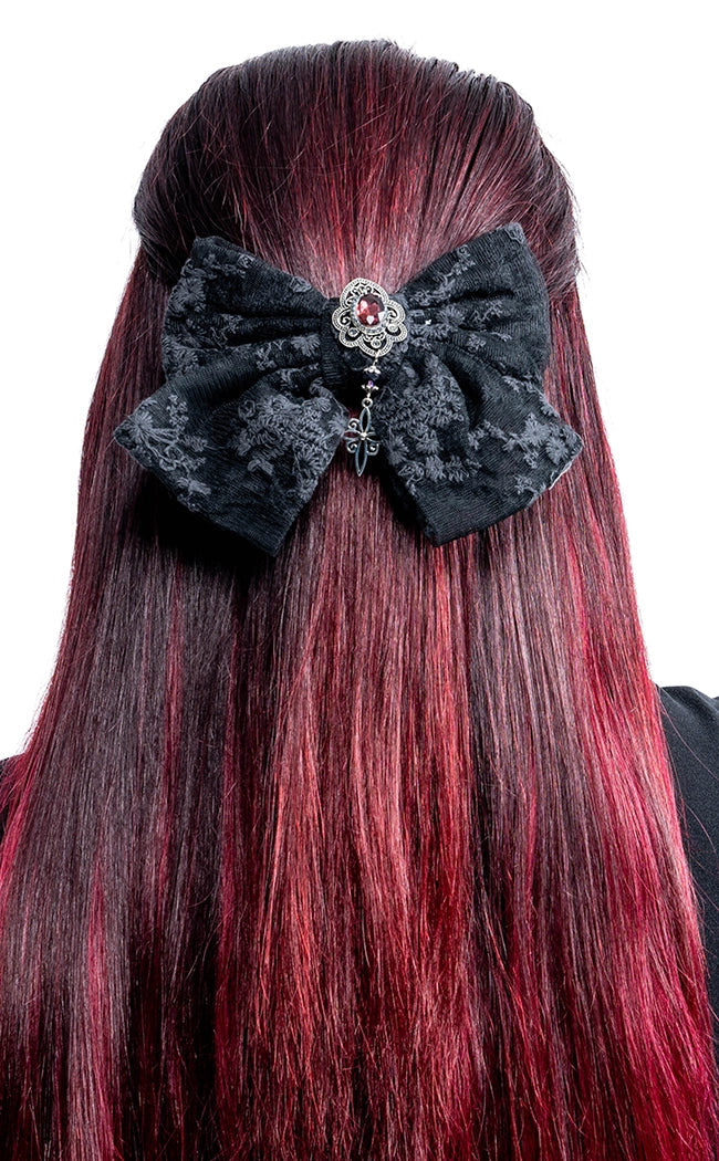 The Countess Black Lace Bow Hairclip
