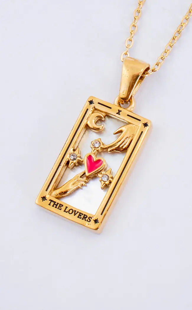 The Lovers Tarot Necklace | 18K Gold-Gothic Jewellery-Tragic Beautiful