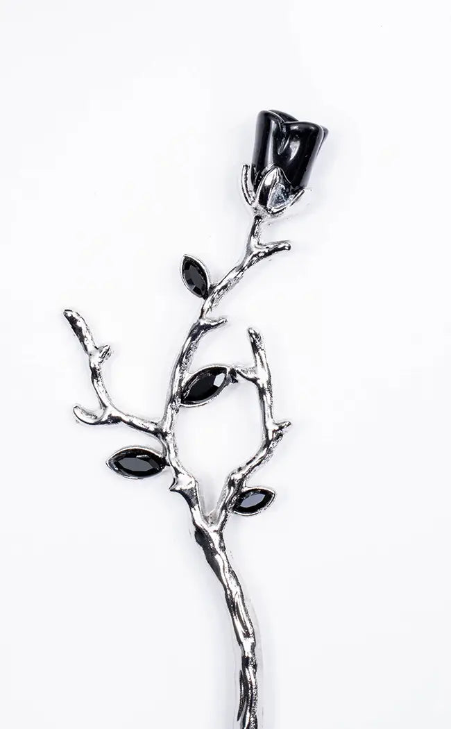 Thorns & Petals Hair Stick | Black-Gothic Jewellery-Tragic Beautiful