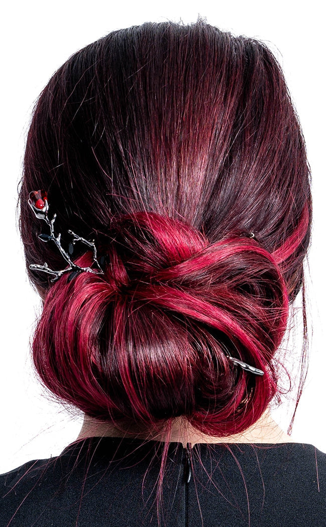 Thorns & Petals Hair Stick | Red