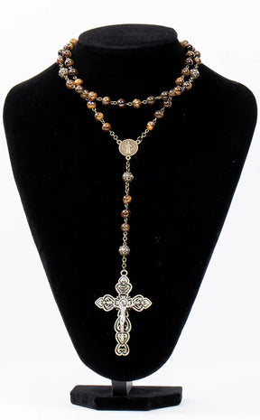 Tigers Eye Rosary Necklace-Gothic Jewellery-Tragic Beautiful