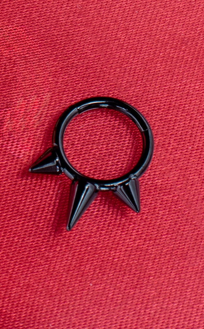 Titanium Septum Ring | Trinity Spike [Black]
