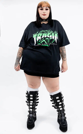 Tragic Sk8r Green Oversized T-Shirt | Plus Size