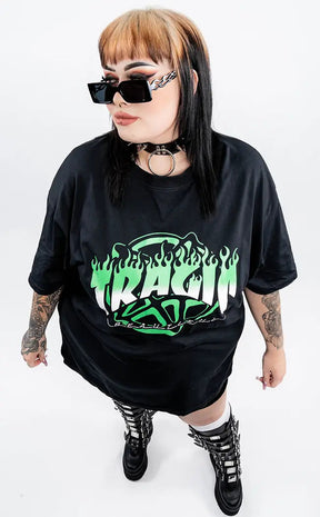 Tragic Sk8r Green Oversized T-Shirt | Plus Size