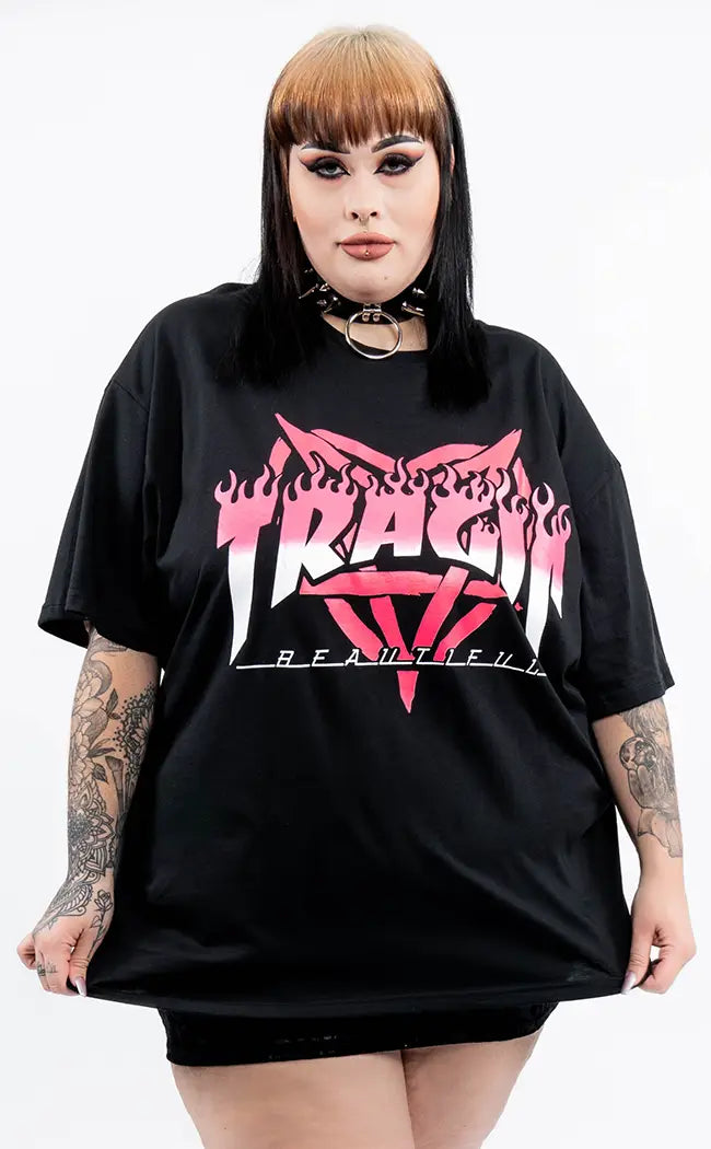 Tragic Sk8r Pink Oversized T-Shirt | Plus Size