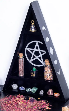 Triangle Pentagram Shelf-Witchcraft Supplies-Tragic Beautiful
