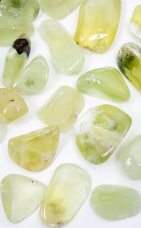 Tumbled Crystals | Prehnite-Tumble Stones-Tragic Beautiful