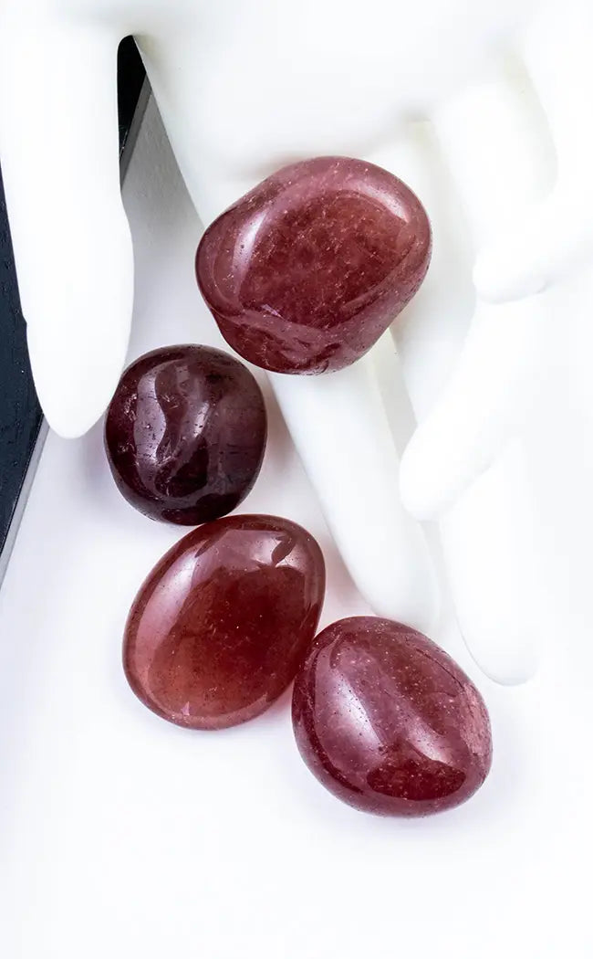 Tumbled Crystals | Strawberry Quartz-Tumble Stones-Tragic Beautiful