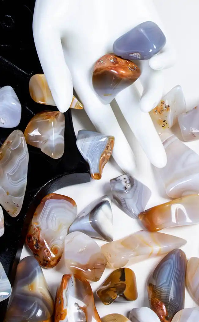 Tumbled Stones | Banded Agate-Crystals-Tragic Beautiful