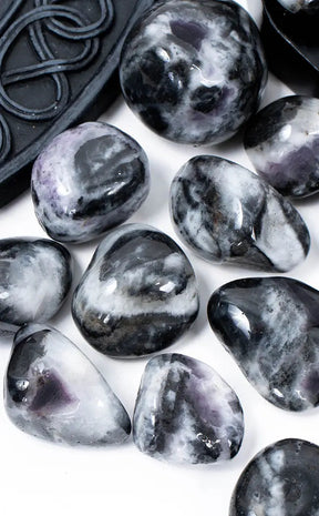 Tumbled Stones | Black & White Agate-Tumble Stones-Tragic Beautiful