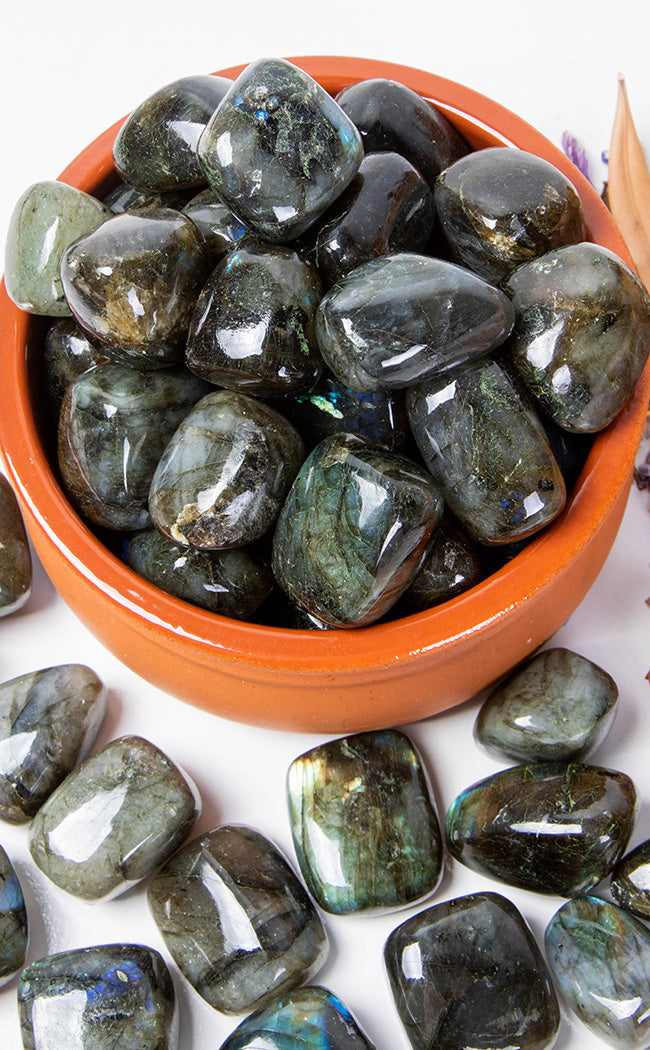 Labdanum Stone Tumbled Labradorite Stones | Shop Crystals for Witchcraft - Australia