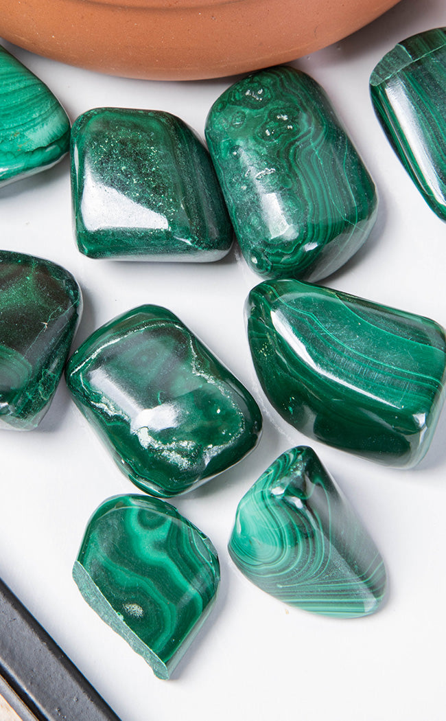 Tumbled Stones | Malachite-Crystals-Tragic Beautiful