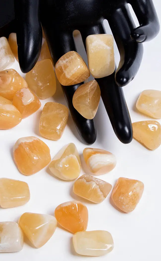 Tumbled Stones | Orange Calcite-Crystals-Tragic Beautiful