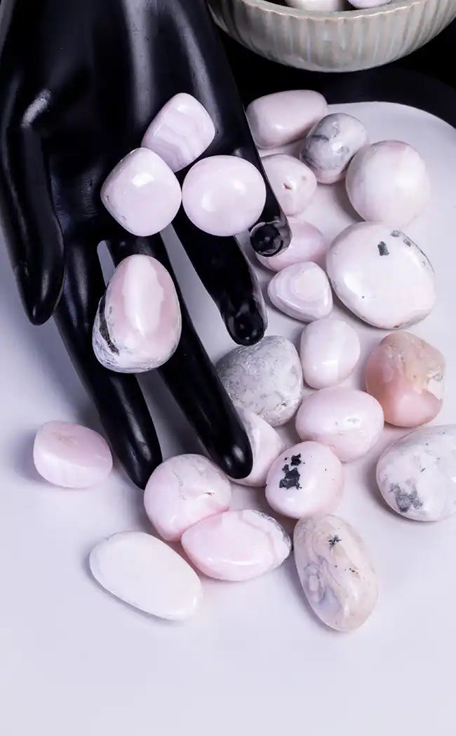 Tumbled Stones | Pink Calcite Mangano-Crystals-Tragic Beautiful