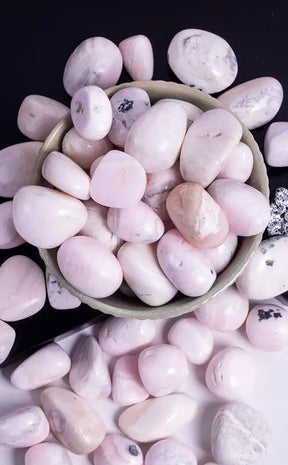 Tumbled Stones | Pink Calcite Mangano-Crystals-Tragic Beautiful