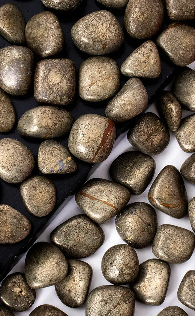 Tumbled Stones | Pyrite-Tumble Stones-Tragic Beautiful