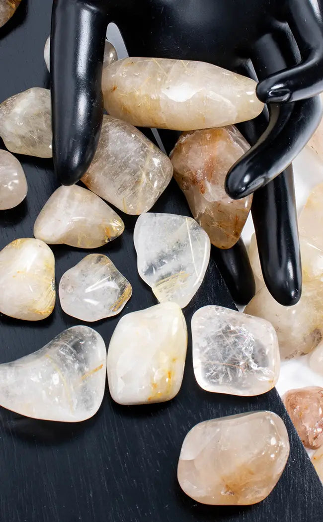 Tumbled Stones | Rutilated Quartz-Tumble Stones-Tragic Beautiful