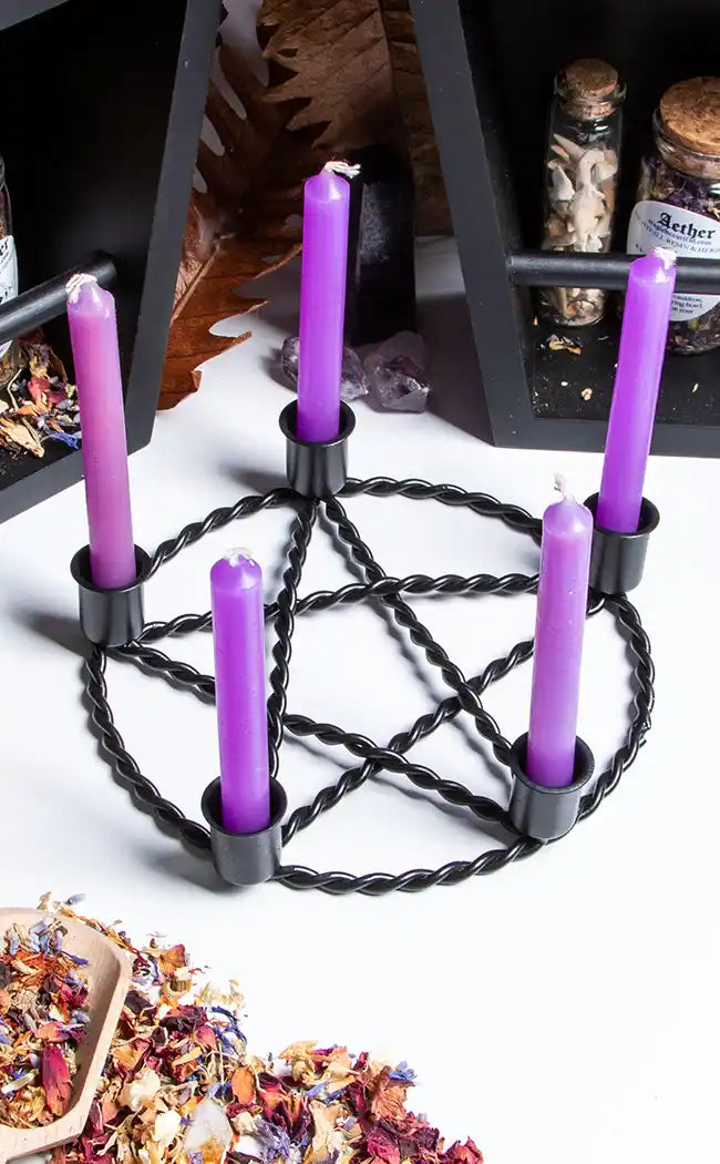 Twisted Metal Chime Spell Candle Holder-Crystals-Tragic Beautiful