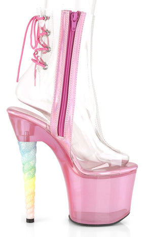 UNICORN-1018C Bubble Gum Pink Tinted Ankle Boots-Pleaser-Tragic Beautiful
