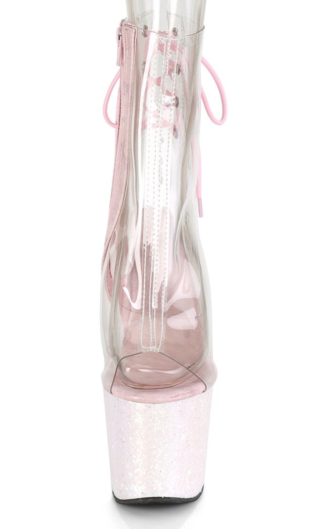 UNICORN-1018C White Opalescent Ankle Boots-Pleaser-Tragic Beautiful