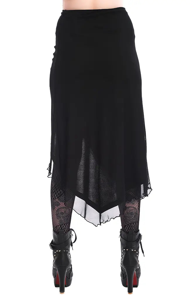 Umbra Black Mesh Skirt-Banned Apparel-Tragic Beautiful