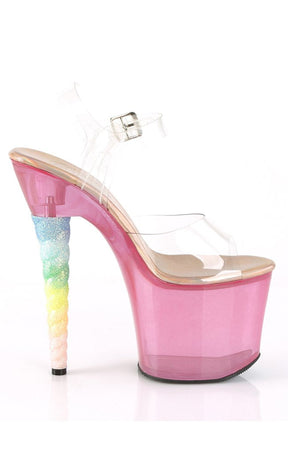 Unicorn-708T Clear Pink Tinted Heels-Pleaser-Tragic Beautiful