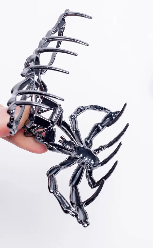 Untangled Web Spider Hair Claw Clip-Gothic Jewellery-Tragic Beautiful