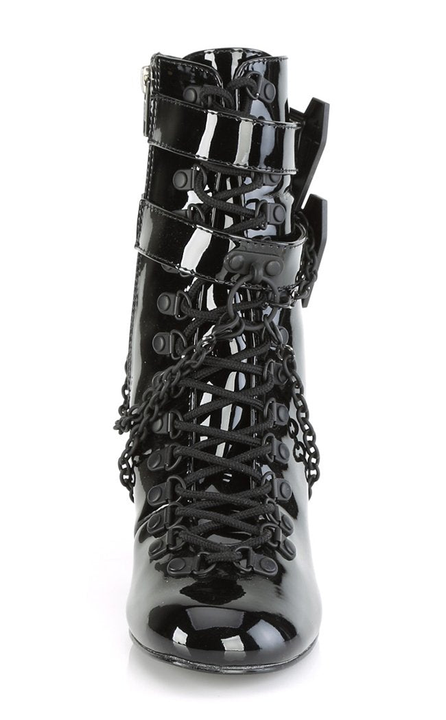 VIVIKA-128 Black Patent Ankle Boots-Demonia-Tragic Beautiful