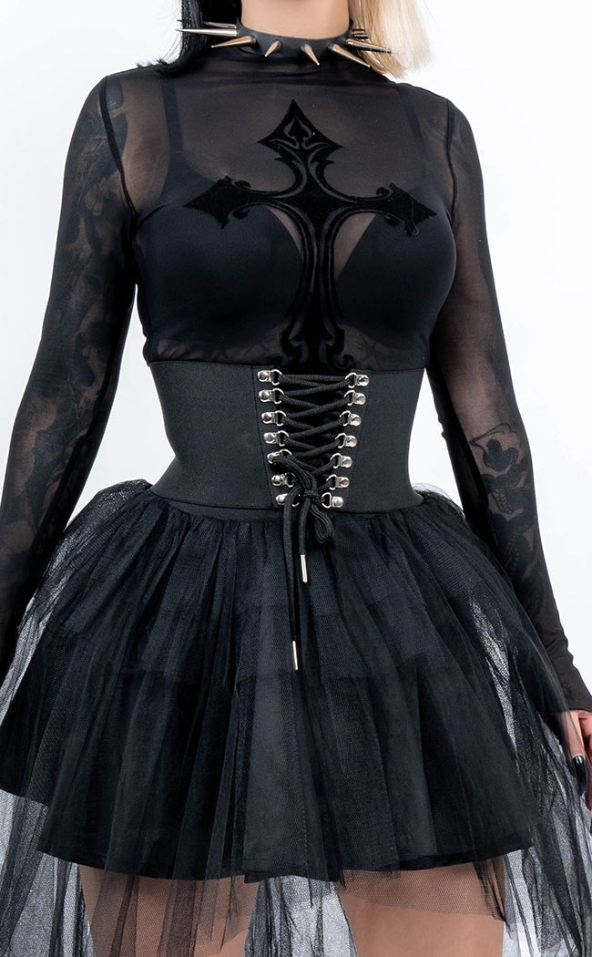 Restyle - Eyelash Dress - Gothic Black Lace Eyelash Dress