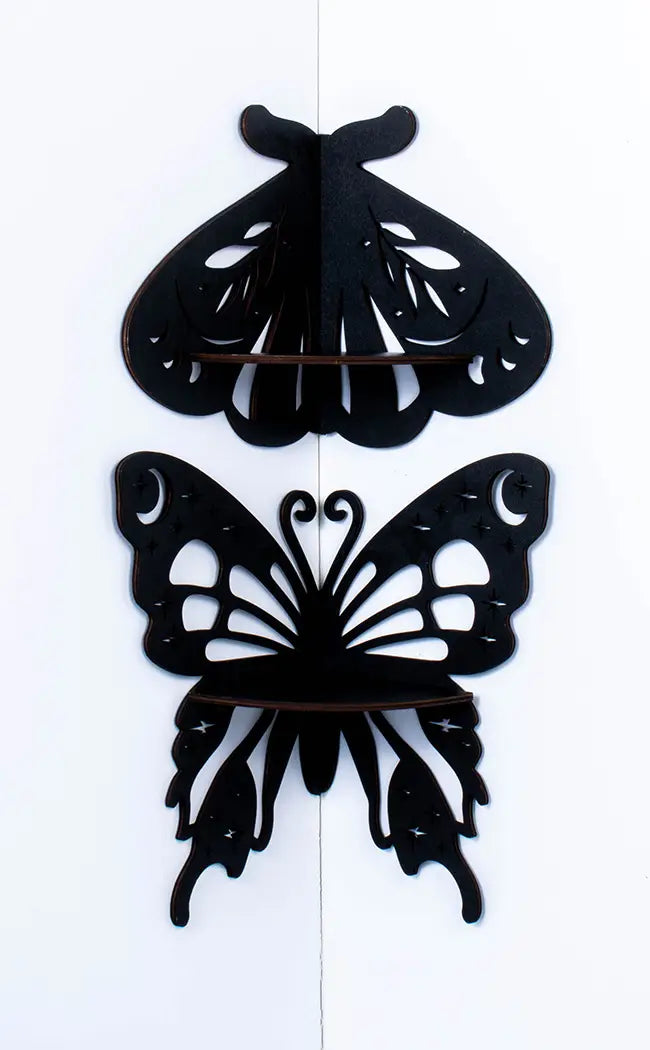 Wooden Moth Corner Shelf-Witchcraft Supplies-Tragic Beautiful