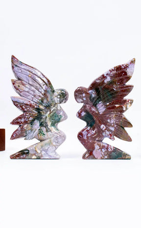 XL Premium Ocean Jasper Crystal Fairy Carving