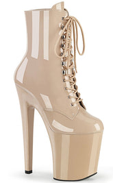 XTREME-1020 Nude Patent Ankle Boots-Pleaser-Tragic Beautiful