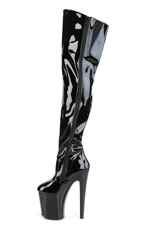 XTREME-3010 Black Thigh High Boots-Pleaser-Tragic Beautiful