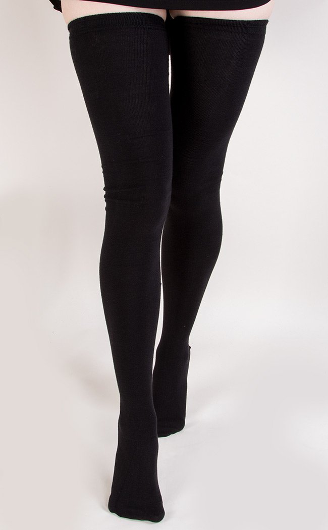 XXXtra Tall Black Thigh High Socks | 80cm Long!-TB-Tragic Beautiful