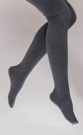 XXXtra Tall Grey Thigh High Socks | 80cm Long!-TB-Tragic Beautiful