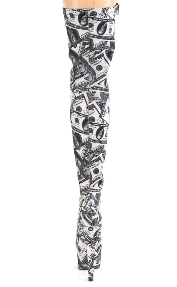 Dollar Money Pattern Print Men Women Leather Boots