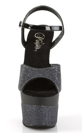 ADORE-709-2G Black Glitter Heels-Pleaser-Tragic Beautiful
