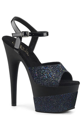 ADORE-709-2G Black Glitter Heels-Pleaser-Tragic Beautiful