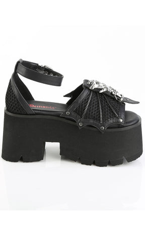 ASHES-11 Black Matte Platform Sandal