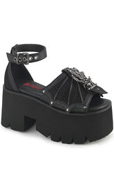 ASHES-11 Black Matte Platform Sandal