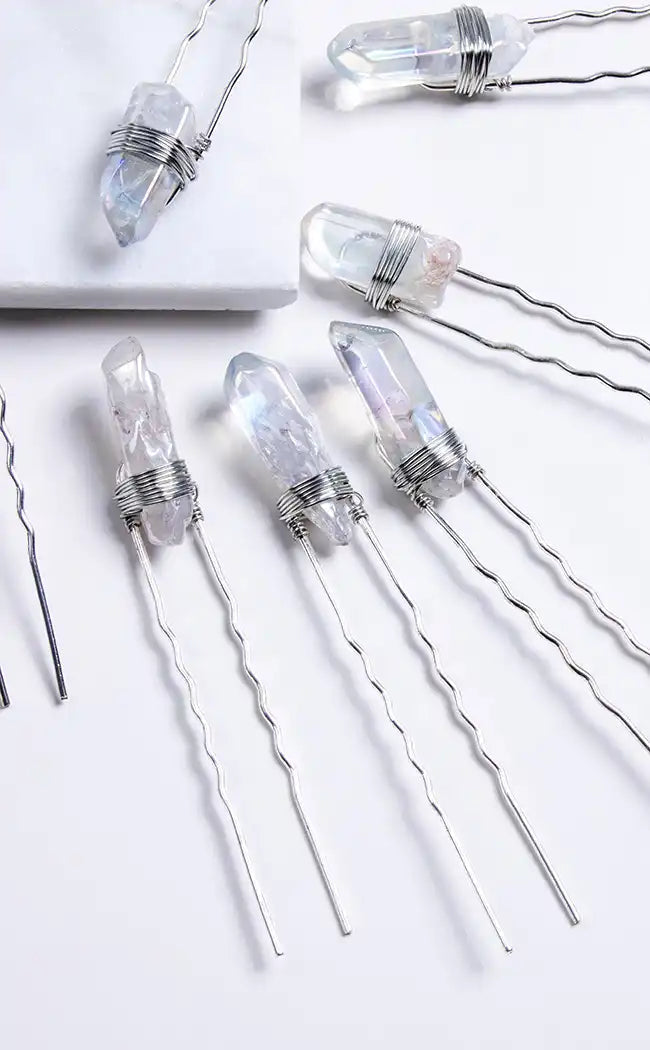 Aurora Quartz Crystal Hair Pin | Gothic & Alternative Hair Accessories